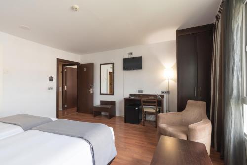 Katil atau katil-katil dalam bilik di Hotel Alda Zaragoza Independencia
