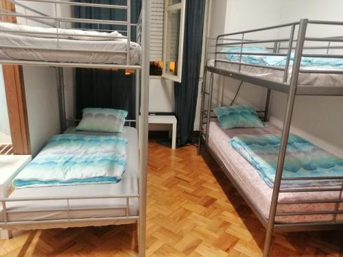 Dviaukštė lova arba lovos apgyvendinimo įstaigoje Sasimi Nice Hostel