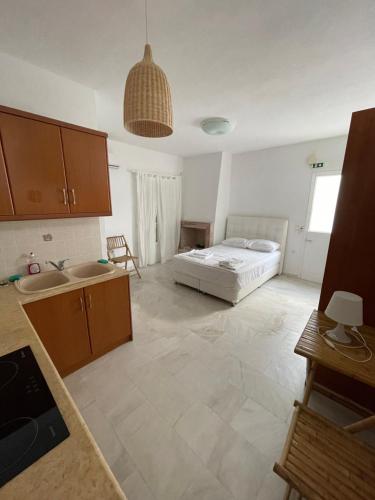 Ένα ή περισσότερα κρεβάτια σε δωμάτιο στο Amedi Villas Tinos