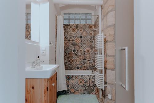 Koupelna v ubytování Apartmány Tiskárna