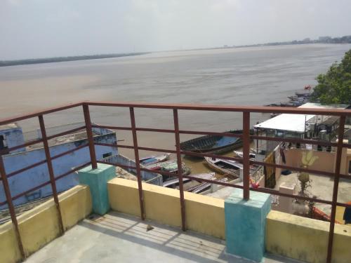 a view of the mekong river from a ferry at Shiva lodge in Varanasi