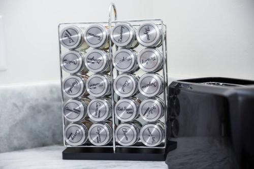 a box of silver muffins sitting on a counter at Spacious 500 sqft Studio with Balboa Park View in San Diego