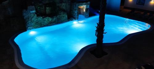 a large swimming pool with a tree in the middle at Casa Almeida in Vimieiro