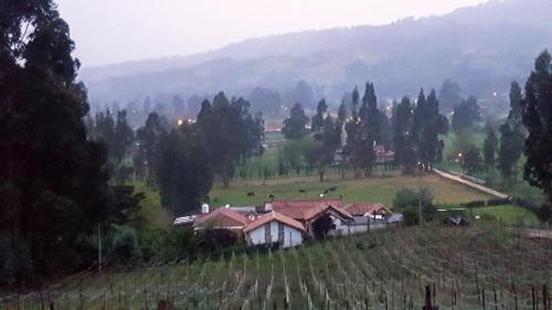 a house on a hill in a field with trees at D'Antaño in Duitama