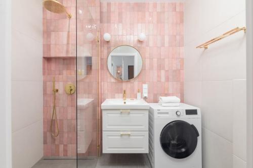 Kúpeľňa v ubytovaní Burakowska Pastel Elegant Apartment