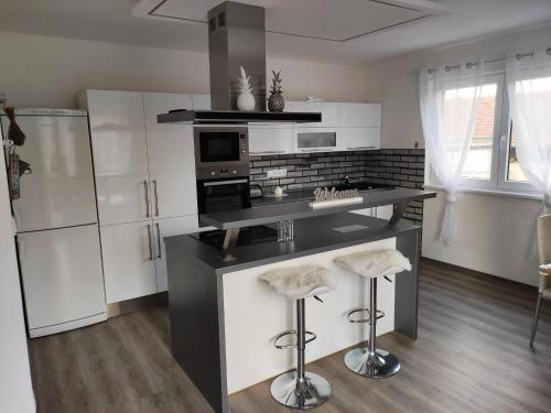 Kuchyňa alebo kuchynka v ubytovaní Apartmán u Fryšávky