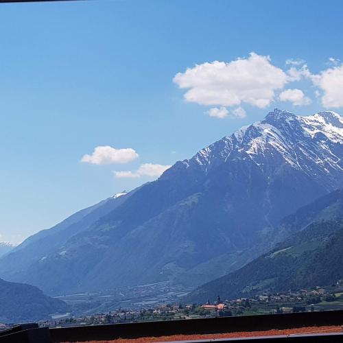 a view of a mountain with snow capped mountains at Rooftop-Schenna in Schenna