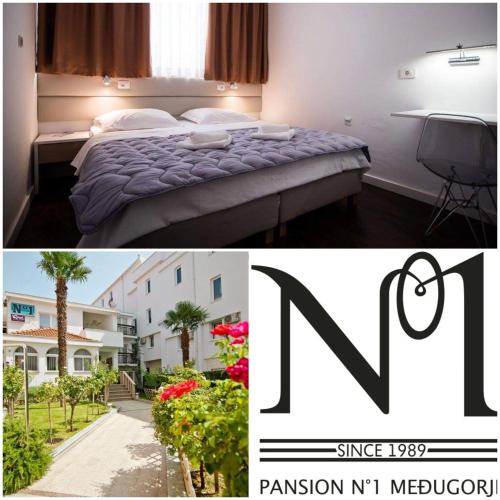 a picture of a hotel room with a bed at Hotel No-1 in Međugorje