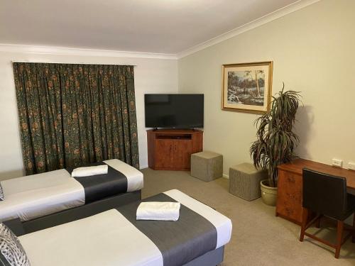Emerald Explorers Innにあるテレビまたはエンターテインメントセンター