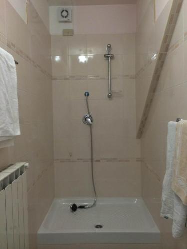 a bathroom with a shower with a tub at B&B Mirella in Citta' Sant'Angelo