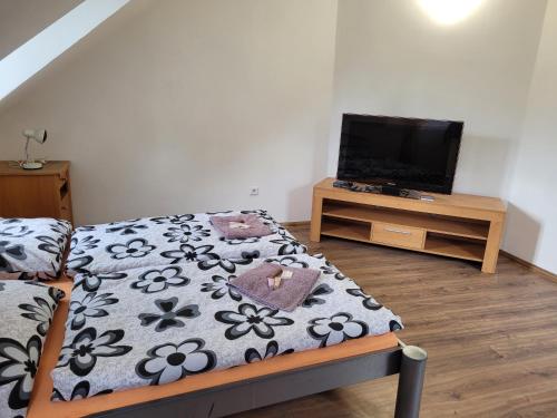 Voodi või voodid majutusasutuse Studentská apartments toas