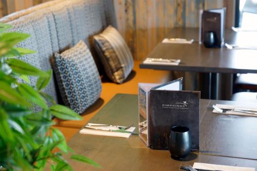 a table with a box on top of it at The Gailes Hotel & Spa in Irvine