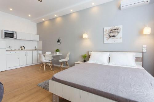 Η κουζίνα ή μικρή κουζίνα στο Modern studio beside metro Yaroslava Mudroho, Universytet - Chernyshevska str 95-7