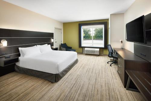 a hotel room with a bed and a flat screen tv at Holiday Inn Express & Suites - Valdosta by IHG in Valdosta