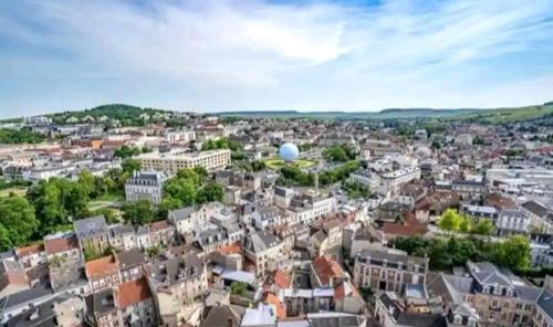 an aerial view of a city with buildings at ESCAPADE en CHAMPAGNE Moments conviviaux entre amis, famille in Épernay