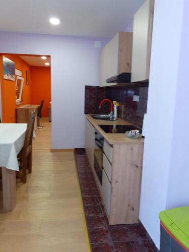 - une cuisine avec un évier et un comptoir dans l'établissement MAJA, à Velika Gorica
