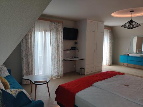 Katil atau katil-katil dalam bilik di Hotel Restaurant Jaegersteig