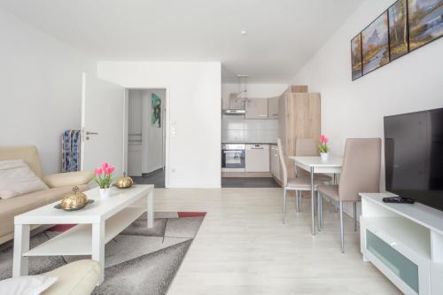 Dapur atau dapur kecil di Merve Comfort Aparts3 Hannover-HALAL حلال