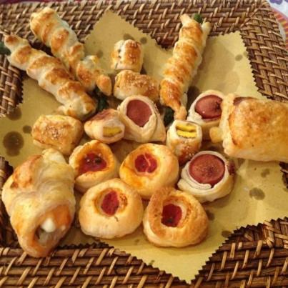 a plate of pastries and other food on a table at Platani Hotel in Bolsena