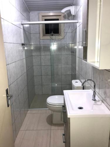 Ванная комната в Casa no Vale dos Vinhedos