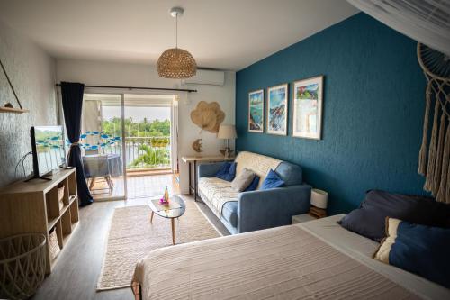 Voodi või voodid majutusasutuse Studio Bord de mer toas