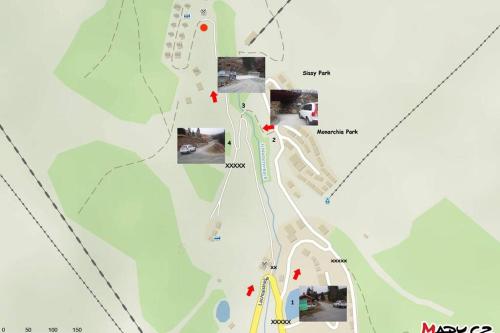 eine Karte mit den Standorten der vorgeschlagenen Eruptionen in der Unterkunft Talhuette App.1 Lachtal 542 in Murau
