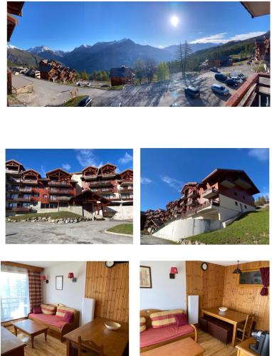 une série d'images de maisons et de bâtiments différents dans l'établissement Appartement Montagne Puy Saint Vincent 1800 - Résidence Dame Blanche 3 étoiles, à Puy-Saint-Vincent