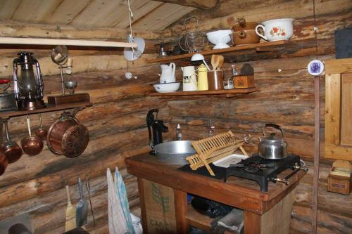 Köök või kööginurk majutusasutuses Chez Buddy - cabane de trappeur