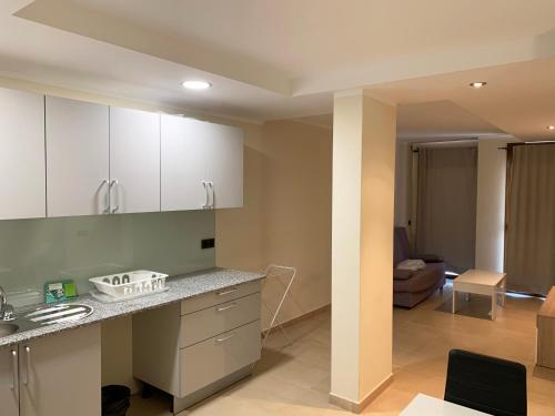 Kuchyň nebo kuchyňský kout v ubytování Apartamentos Llorts Ordino 3000