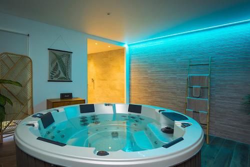 a large bathroom with a large tub in a room at Cabinet de rêveries in Cassel