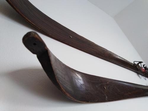 a close up of a wooden handle on a knife at Šírovka in Horní Polubný