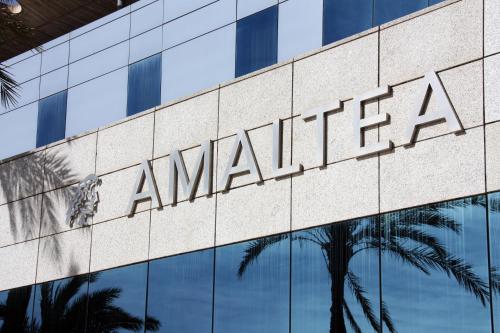 aania sign on the side of a building at Hotel Amaltea by Executive Sport in Lorca