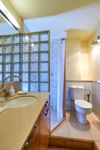 a bathroom with a toilet and a sink at Maisonette Tazacorte 1 bedroom apartment in Puerto
