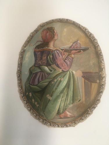 a painting of a woman holding a knife at Villa Niccoli in Castelfiorentino