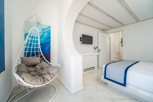 Ένα ή περισσότερα κρεβάτια σε δωμάτιο στο Kyklos Villas - luxury villas with private pool