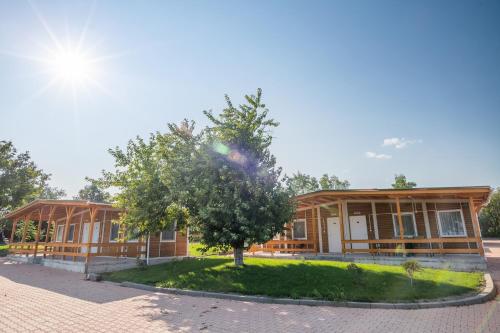 a house with a tree in front of it at Villa Trakia in Simeonovo