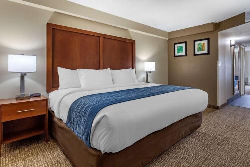 Säng eller sängar i ett rum på Comfort Inn & Suites Spring Lake - Fayetteville Near Fort Liberty
