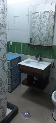 een badkamer met een wastafel en een spiegel bij Guesthouse Hadžići in Hadžići
