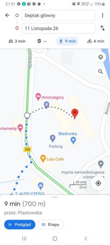 a screenshot of a cell phone with a map at Apartament Wiktoria Świeradów Zdrój in Świeradów-Zdrój