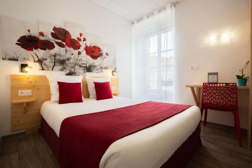 Ένα ή περισσότερα κρεβάτια σε δωμάτιο στο hotel le beauséjour
