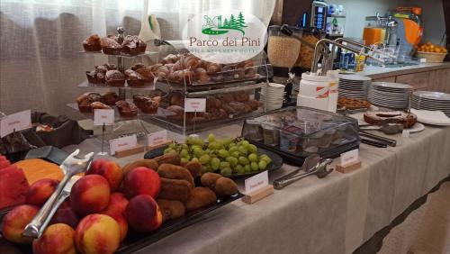 a table filled with lots of different types of fruit at Parco dei Pini - Sila Wellness Hotel in Taverna