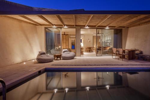 Posezení v ubytování Altera cave villas