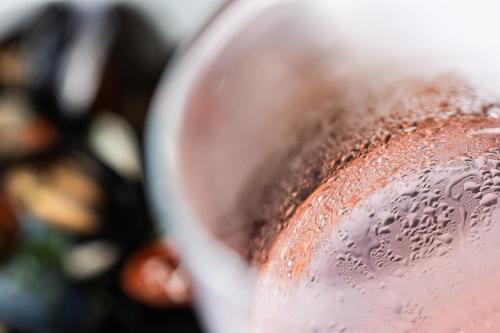 a close up of a glass with water on it at Club Azzurro Hotel & Resort in Porto Cesareo