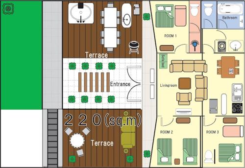 a floor plan of a house with at El Sol Town Okinawa in Chatan