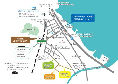 a map of the proposed redevelopment of the columbinian walk at Izu no ie MOANA in Ito