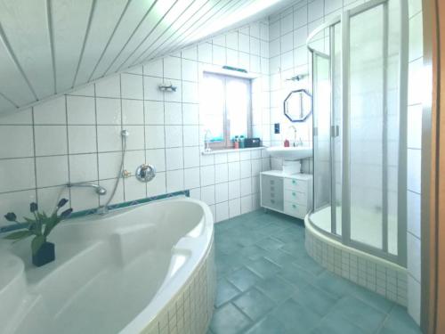 A bathroom at Im Inntal Dahoam