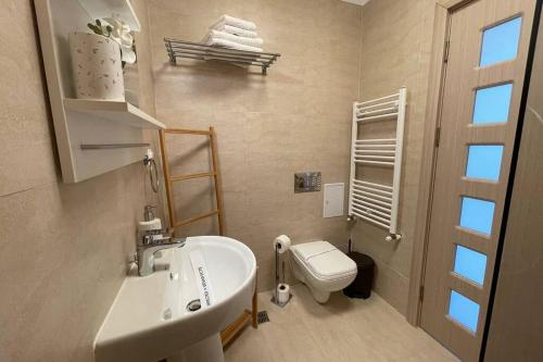 Et badeværelse på Colina Marei Apartament