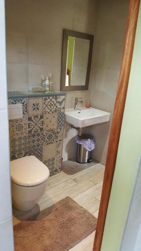 a bathroom with a toilet and a sink at High Hopes in Greyton