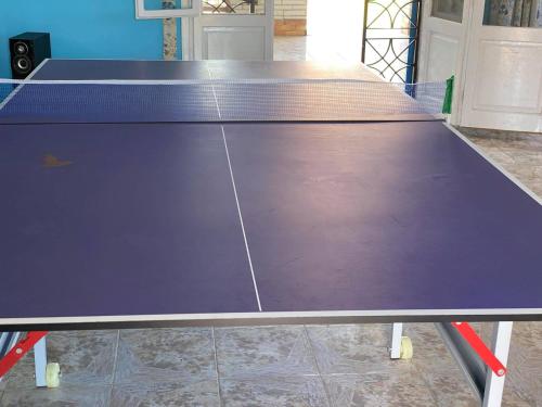 a large ping pong table in a room at Blue House in Alexandria