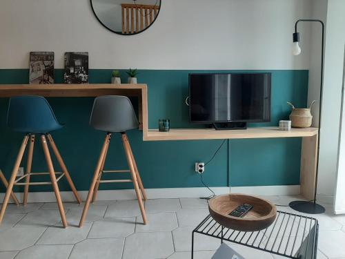 Η κουζίνα ή μικρή κουζίνα στο Beau studio avec balcon